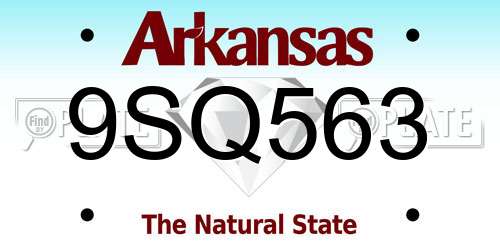 9SQ563 Arkansas License Plate