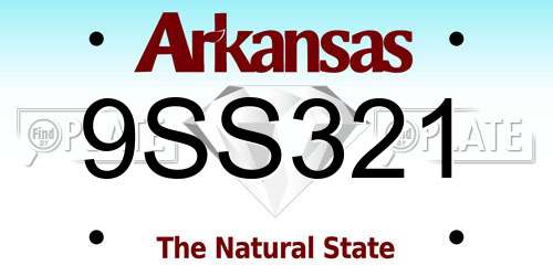 9SS321 Arkansas License Plate