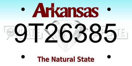 9T26385 Arkansas License Plate