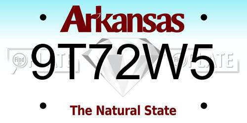 9T72W5 Arkansas License Plate