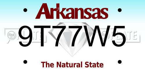 9T77W5 Arkansas License Plate
