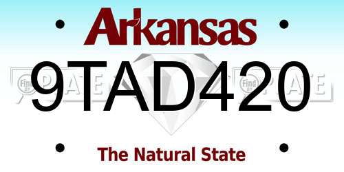 9TAD420 Arkansas License Plate