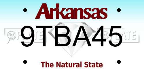 9TBA45 Arkansas License Plate