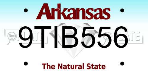 9TIB556 Arkansas License Plate