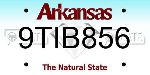 9TIB856 Arkansas License Plate