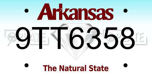 9TT6358 Arkansas License Plate