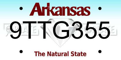 9TTG355 Arkansas License Plate
