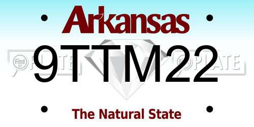 9TTM22 Arkansas License Plate