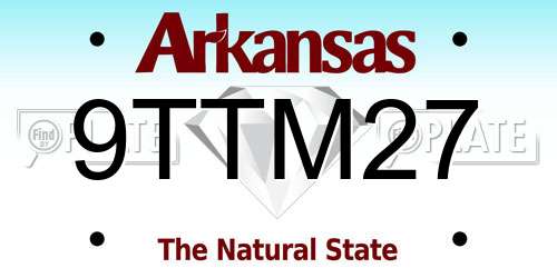 9TTM27 Arkansas License Plate