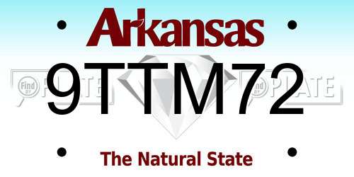 9TTM72 Arkansas License Plate