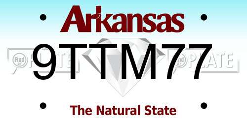 9TTM77 Arkansas License Plate