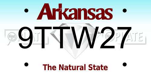 9TTW27 Arkansas License Plate
