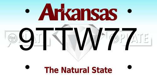 9TTW77 Arkansas License Plate