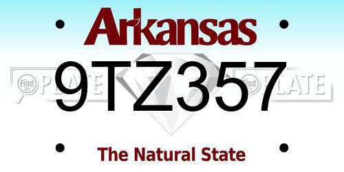 9TZ357 Arkansas License Plate