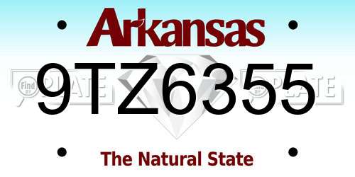 9TZ6355 Arkansas License Plate