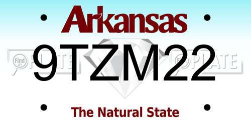 9TZM22 Arkansas License Plate