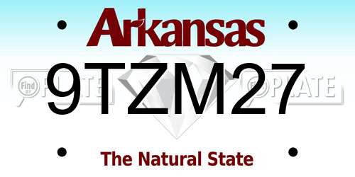 9TZM27 Arkansas License Plate