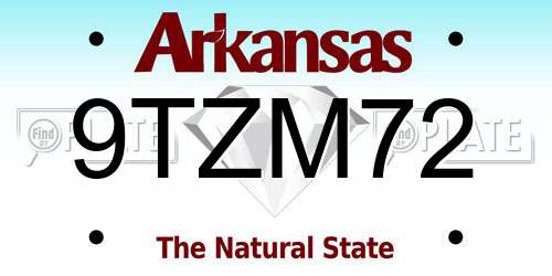 9TZM72 Arkansas License Plate