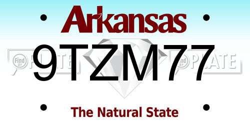 9TZM77 Arkansas License Plate