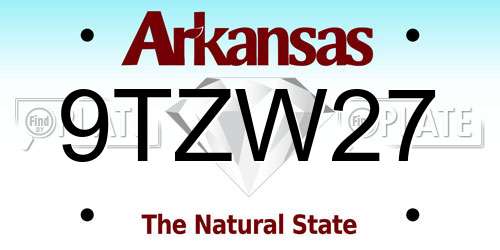 9TZW27 Arkansas License Plate