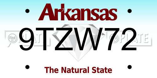 9TZW72 Arkansas License Plate