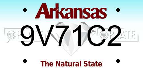 9V71C2 Arkansas License Plate