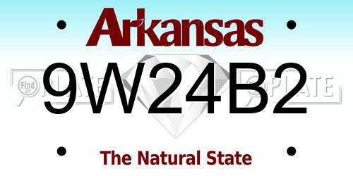 9W24B2 Arkansas License Plate