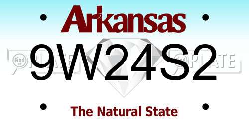 9W24S2 Arkansas License Plate