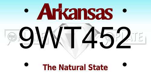 9WT452 Arkansas License Plate