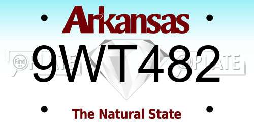 9WT482 Arkansas License Plate