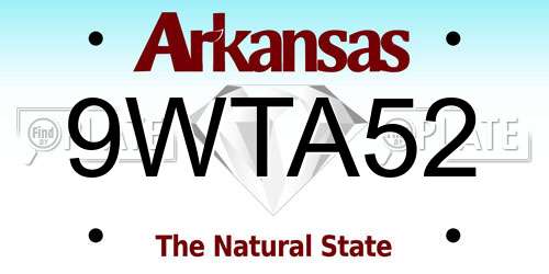 9WTA52 Arkansas License Plate