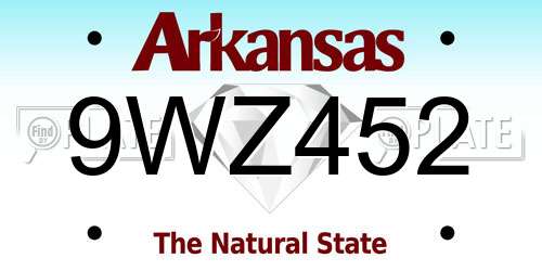 9WZ452 Arkansas License Plate