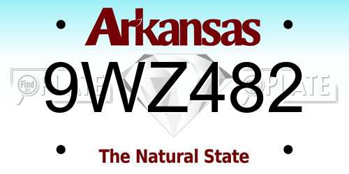 9WZ482 Arkansas License Plate