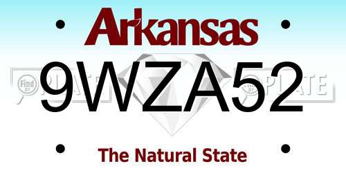 9WZA52 Arkansas License Plate