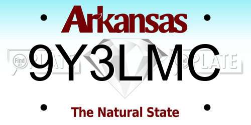 9Y3LMC Arkansas License Plate
