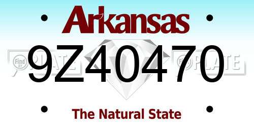 9Z40470 Arkansas License Plate