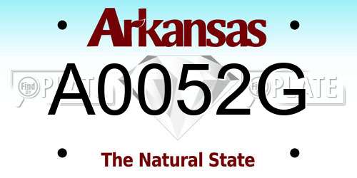A0052G Arkansas License Plate