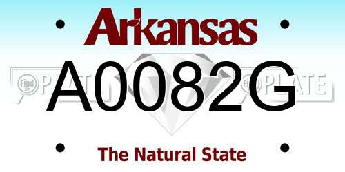 A0082G Arkansas License Plate