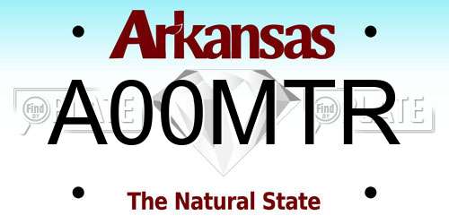 A00MTR Arkansas License Plate