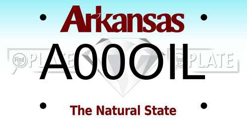 A00OIL Arkansas License Plate