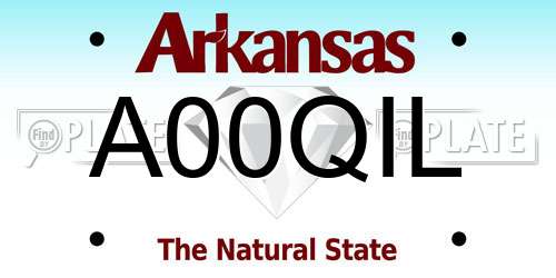 A00QIL Arkansas License Plate