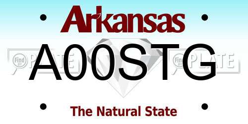 A00STG Arkansas License Plate