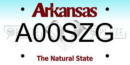 A00SZG Arkansas License Plate