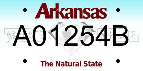 A01254B Arkansas License Plate