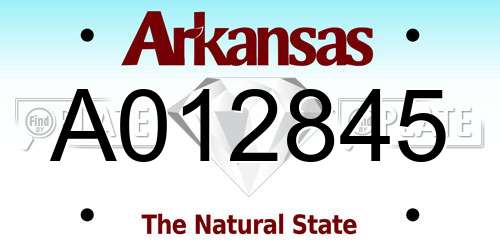 A012845 Arkansas License Plate