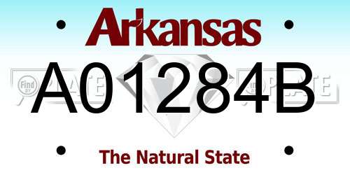 A01284B Arkansas License Plate