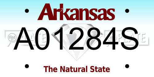 A01284S Arkansas License Plate