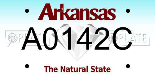 A0142C Arkansas License Plate
