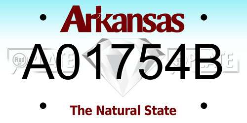 A01754B Arkansas License Plate