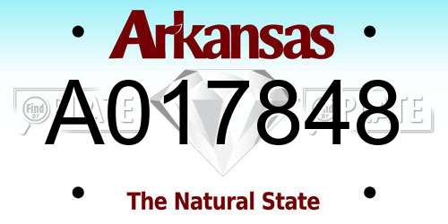 A017848 Arkansas License Plate